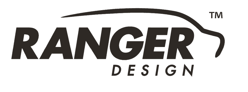 RANGER DESIGN logo in bold black text with a sweeping arc above the wordmark