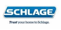 Schlage logo with blue background and white text.