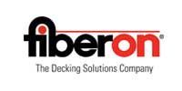 Fiberon logo with black text and a red accent, tagline