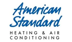 American Standard logo, blue script text,