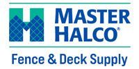 Logo for Master Halco Fence & Deck Supply featuring a blue and teal letter H icon followed by the company name.