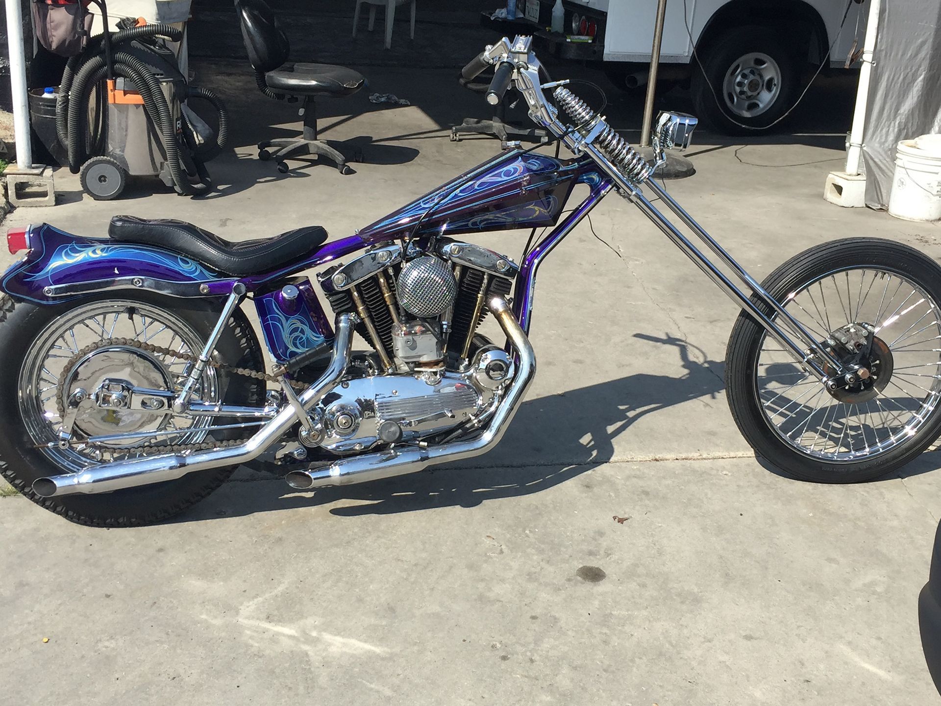 Digger motorcycle side view