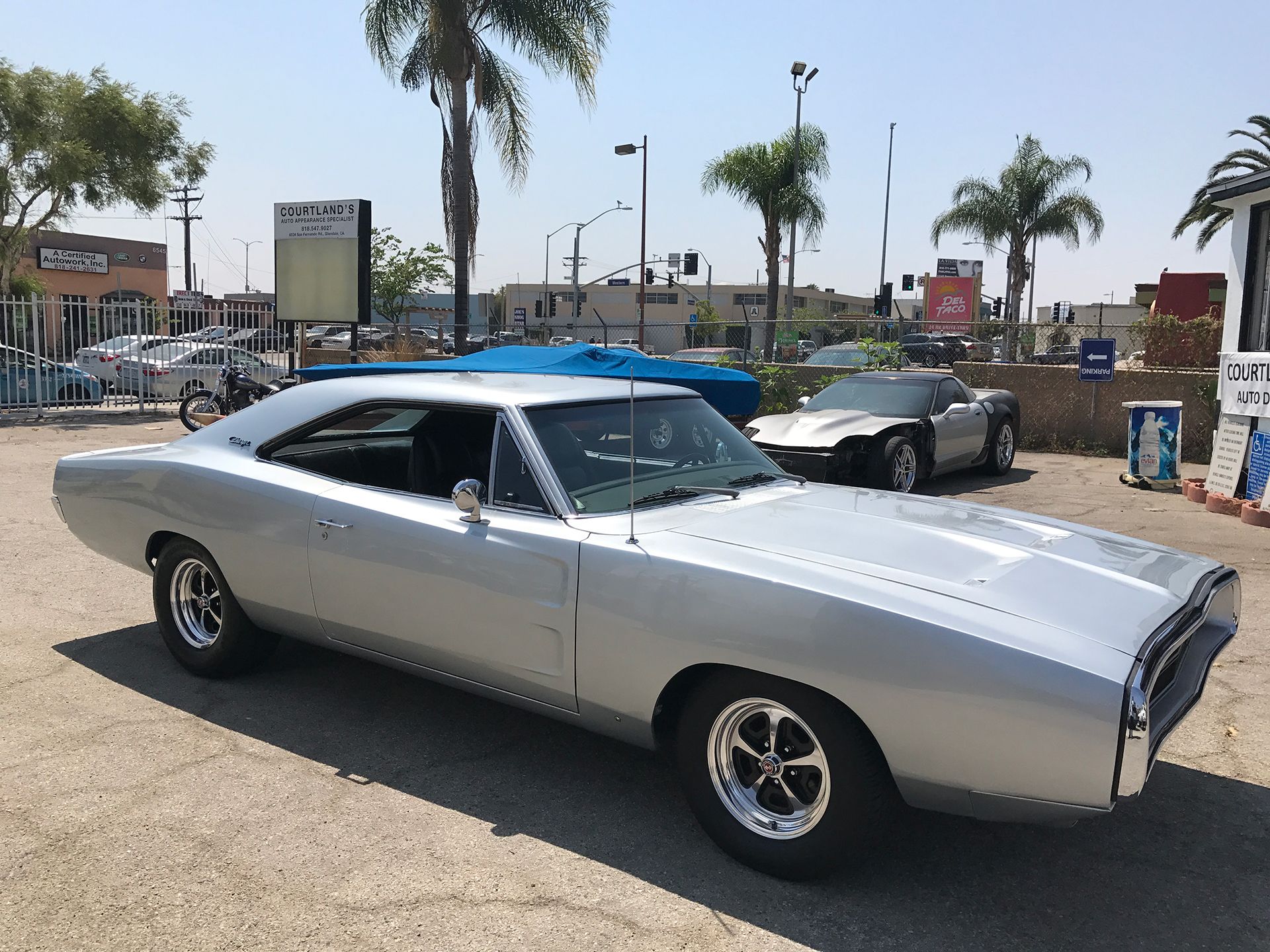 Chrysler Charger 440 four barrel engine side view