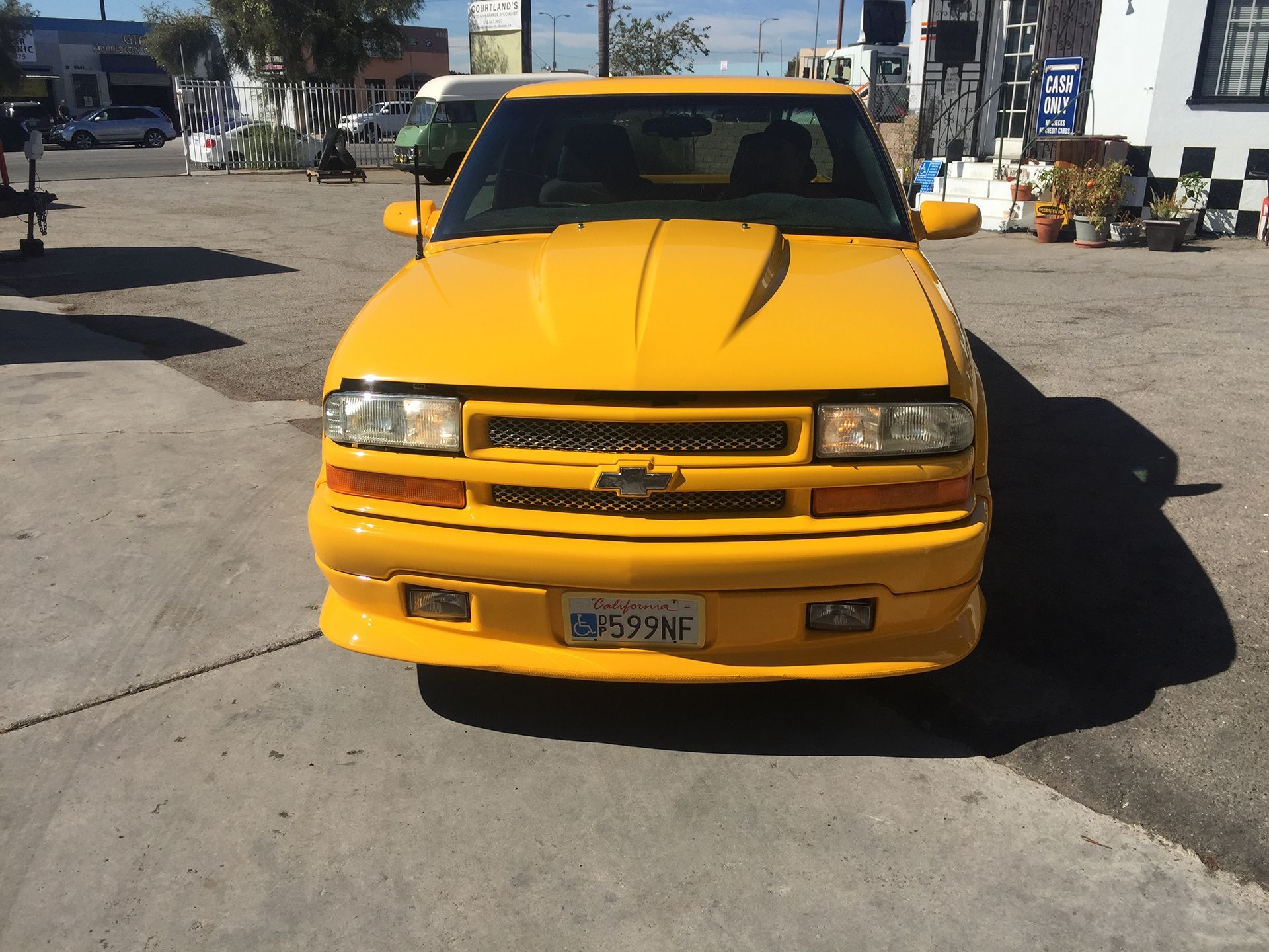 Chevrolet yellow pickup front view