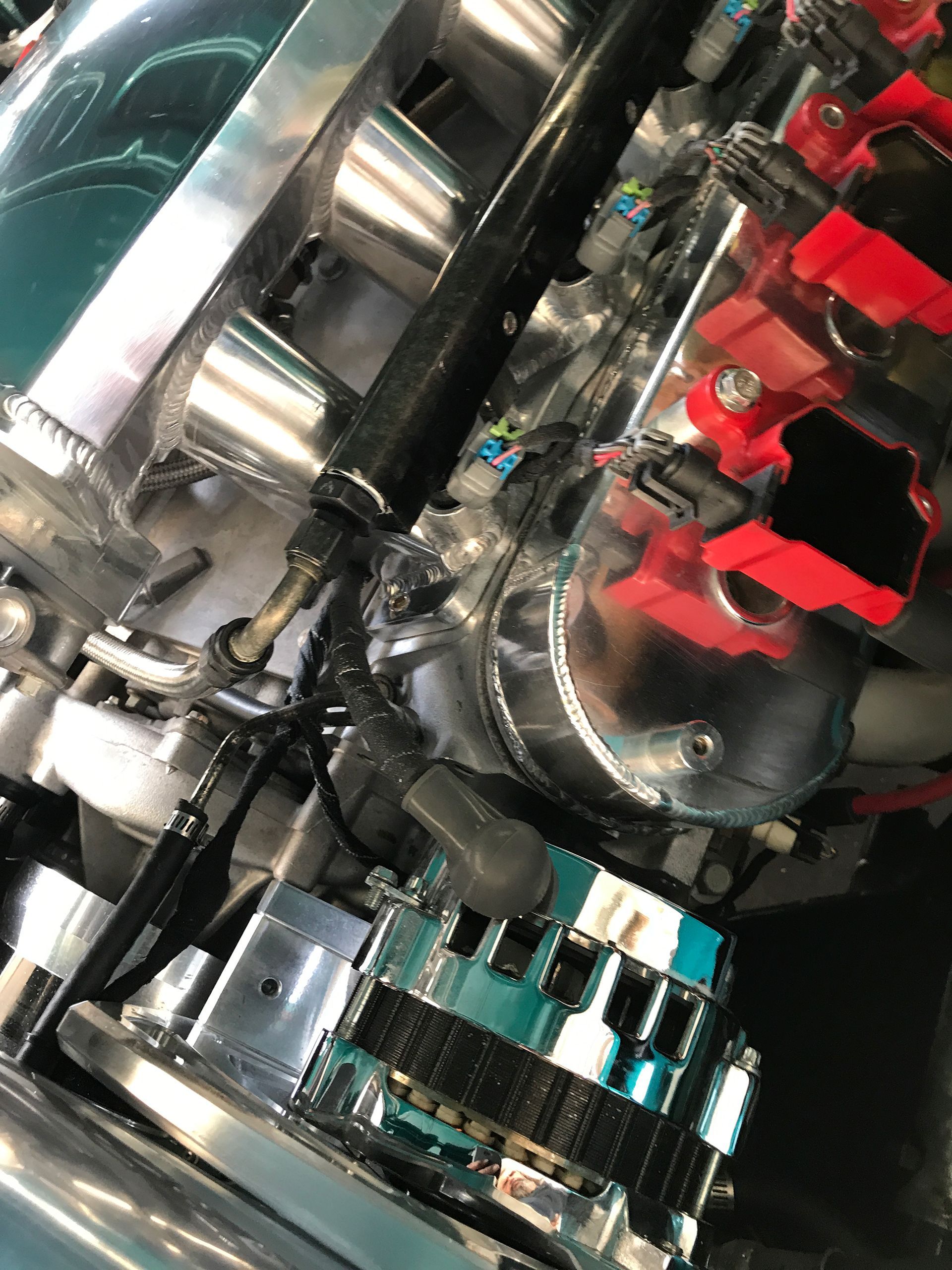 Green Chevrolet Bel Air clean engine