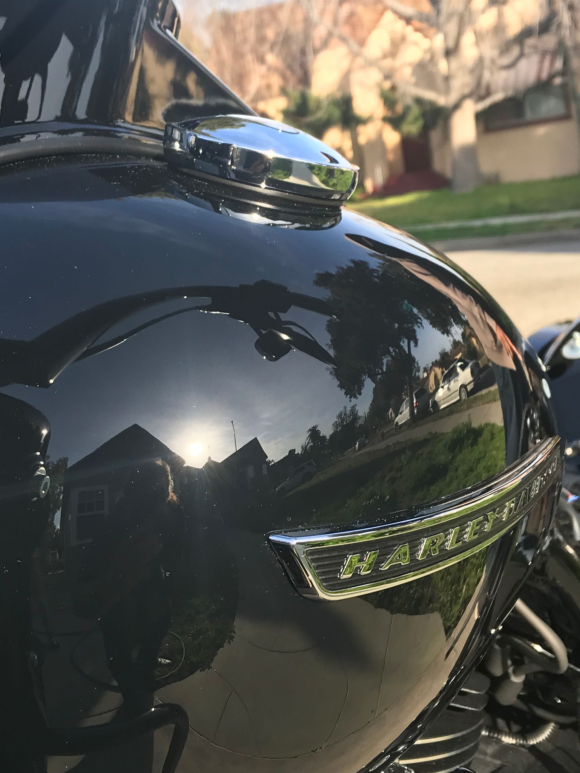 Harley Davidson motorcycle fuel tank