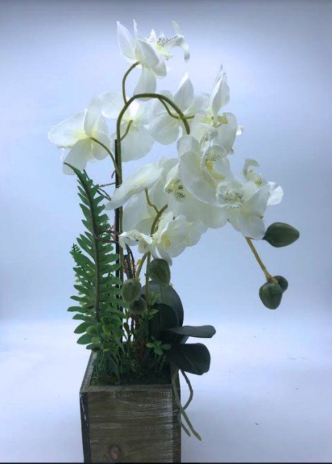 white silk orchid ornament