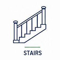 Icon of a staircase with railings