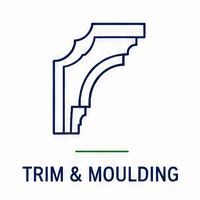 Logo with blue trim and moulding profile