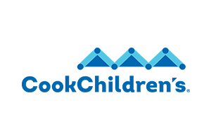 Cook Children's logo: Blue stylized mountain peaks above the words