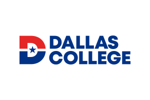 Dallas College logo: Red and blue