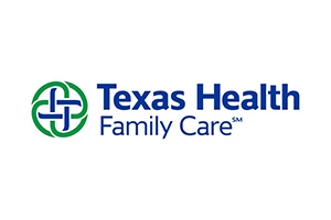 Texas Health Family Care logo: Green and blue intertwined graphic with text