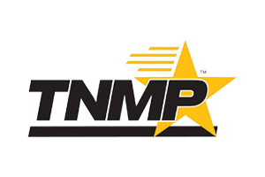 Black TNMP logo with gold star and speed lines.