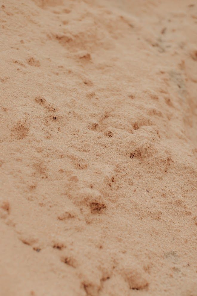 Close-up of light brown, foamy surface with small irregular bumps and darker brown spots.