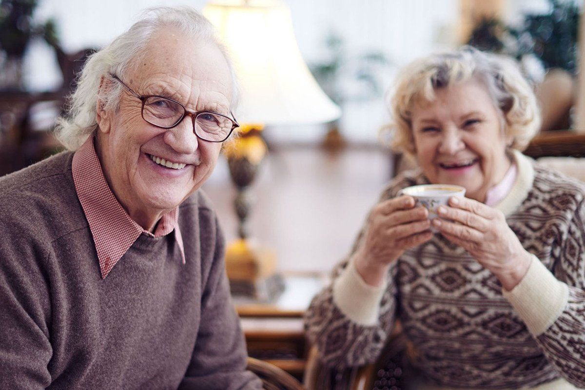 Happy elderly couple