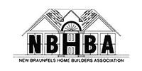 Logo for New Braunfels Home Builders Association; features house silhouette above the letters 