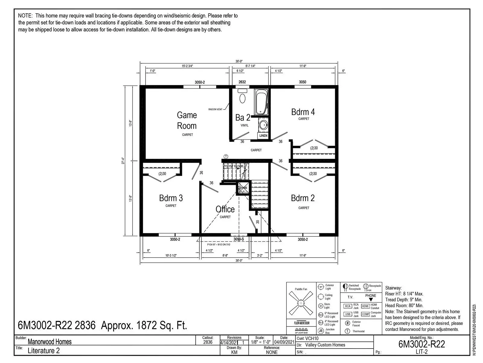 Architectural floor plan of a two-story home, labeled with room names and dimensions.