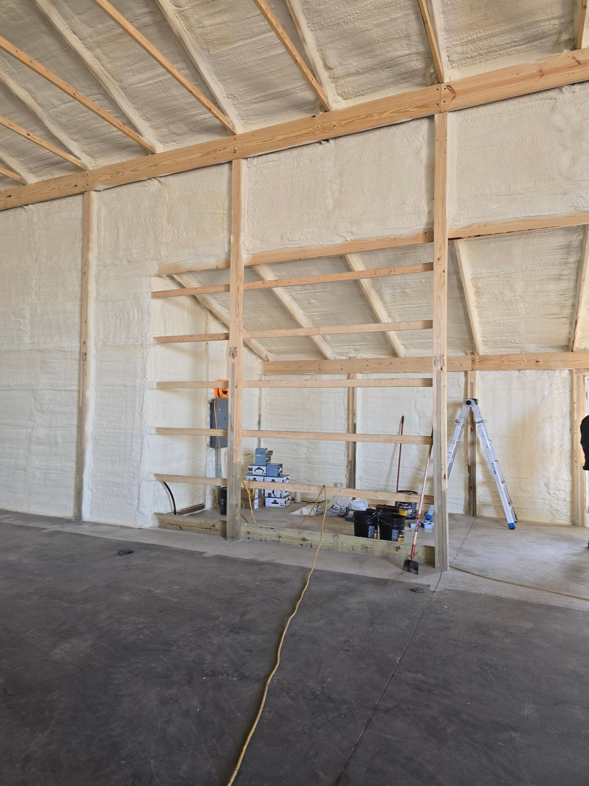 A large room with a lot of foam on the walls and ceiling.