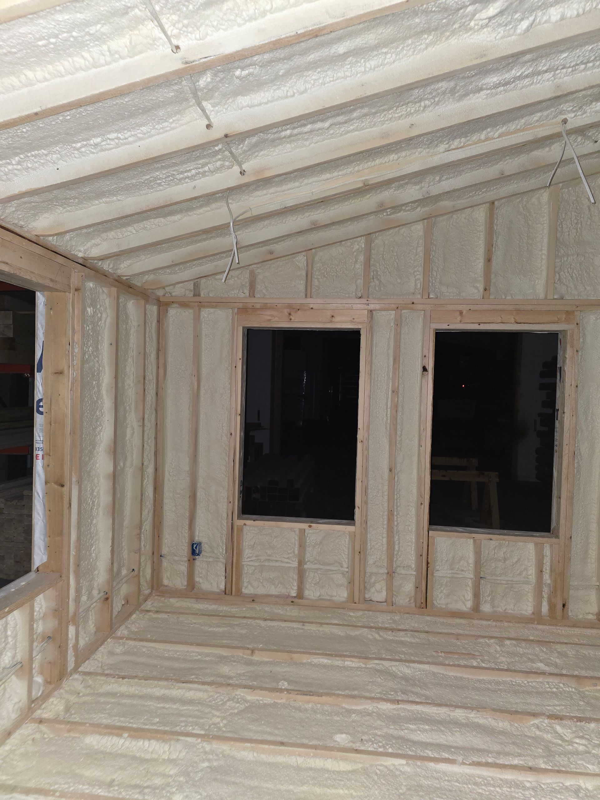 A room with a lot of foam on the walls and ceiling.