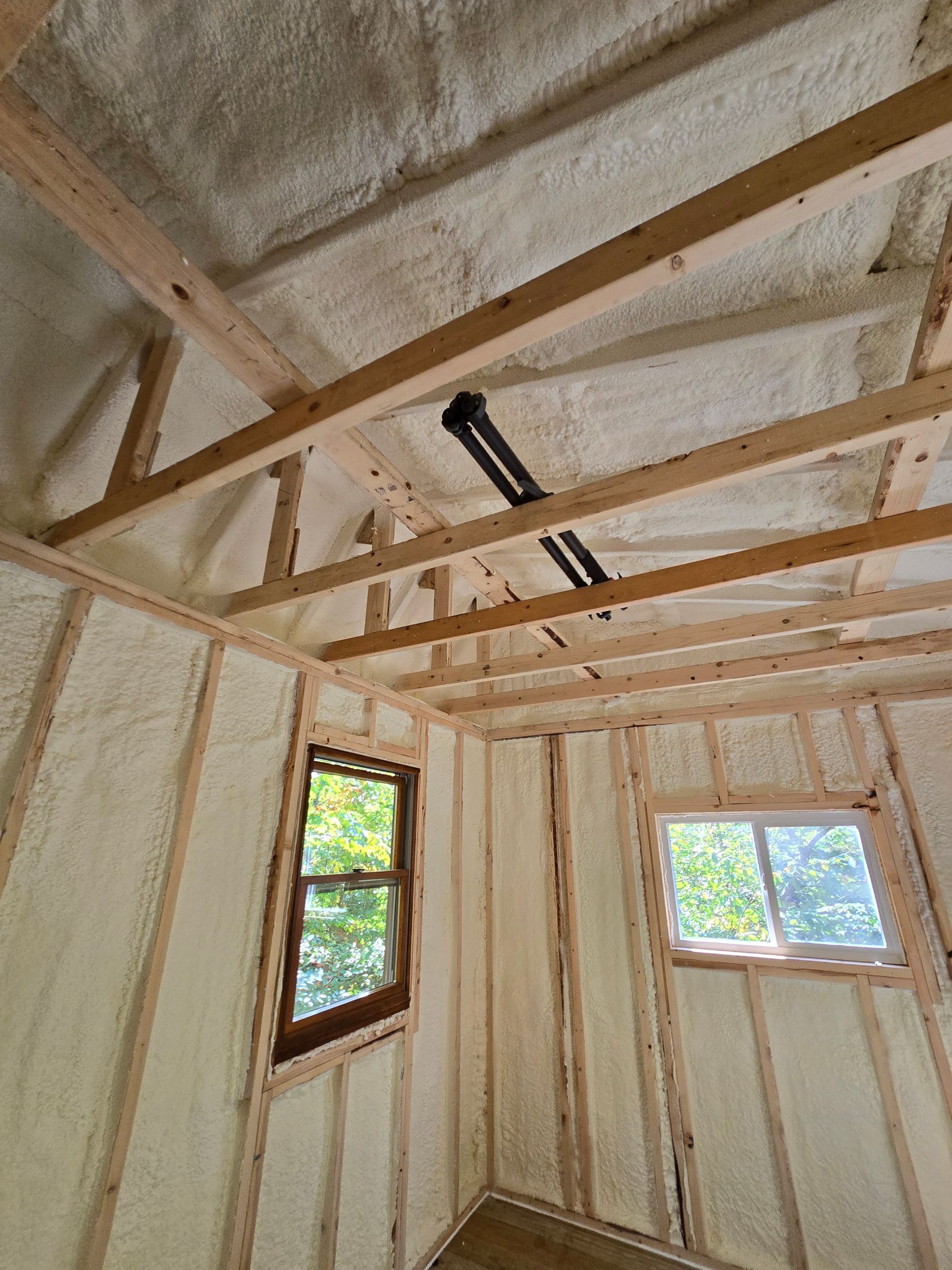 A room with a lot of foam on the walls and ceiling.