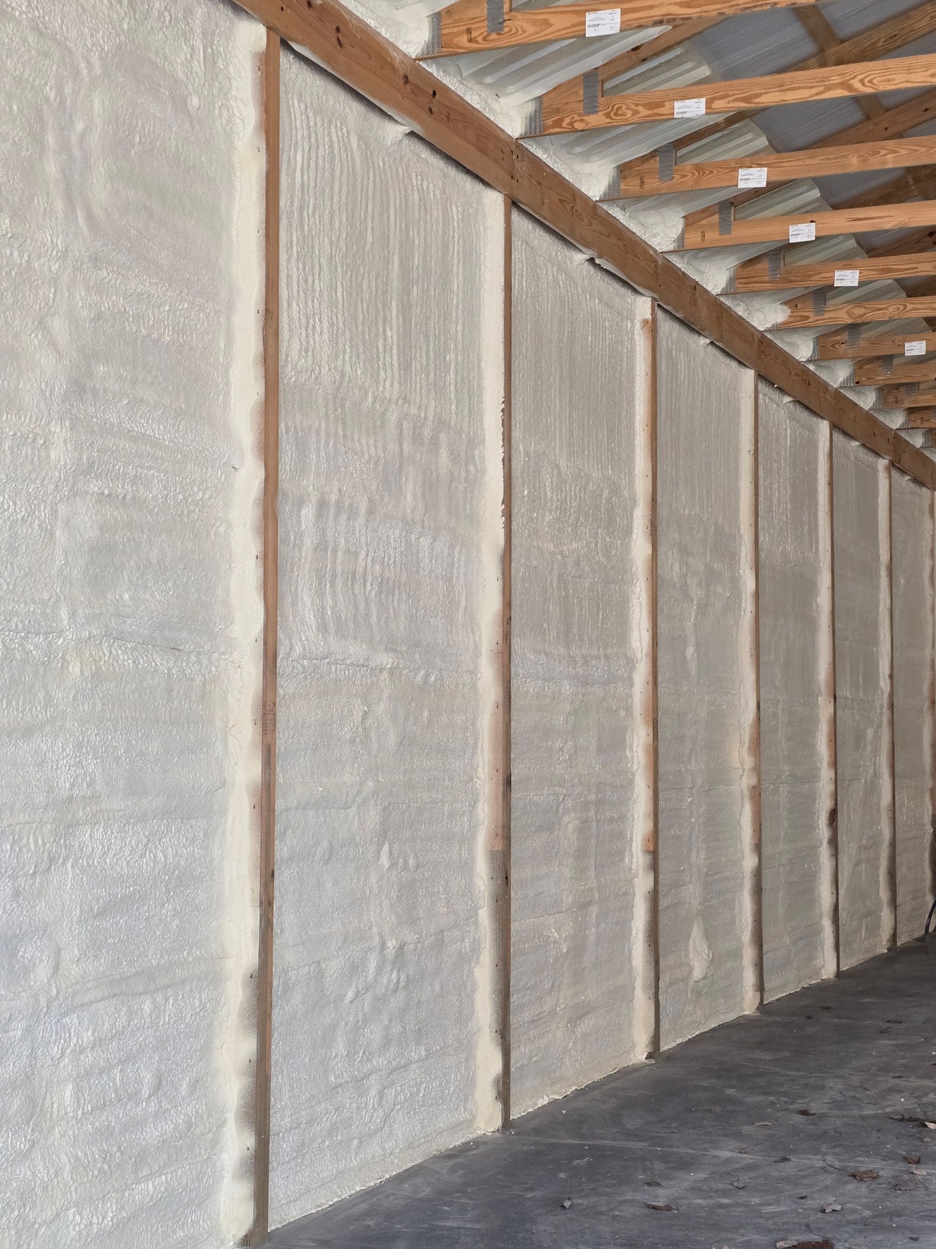 A large room with a lot of foam on the walls.