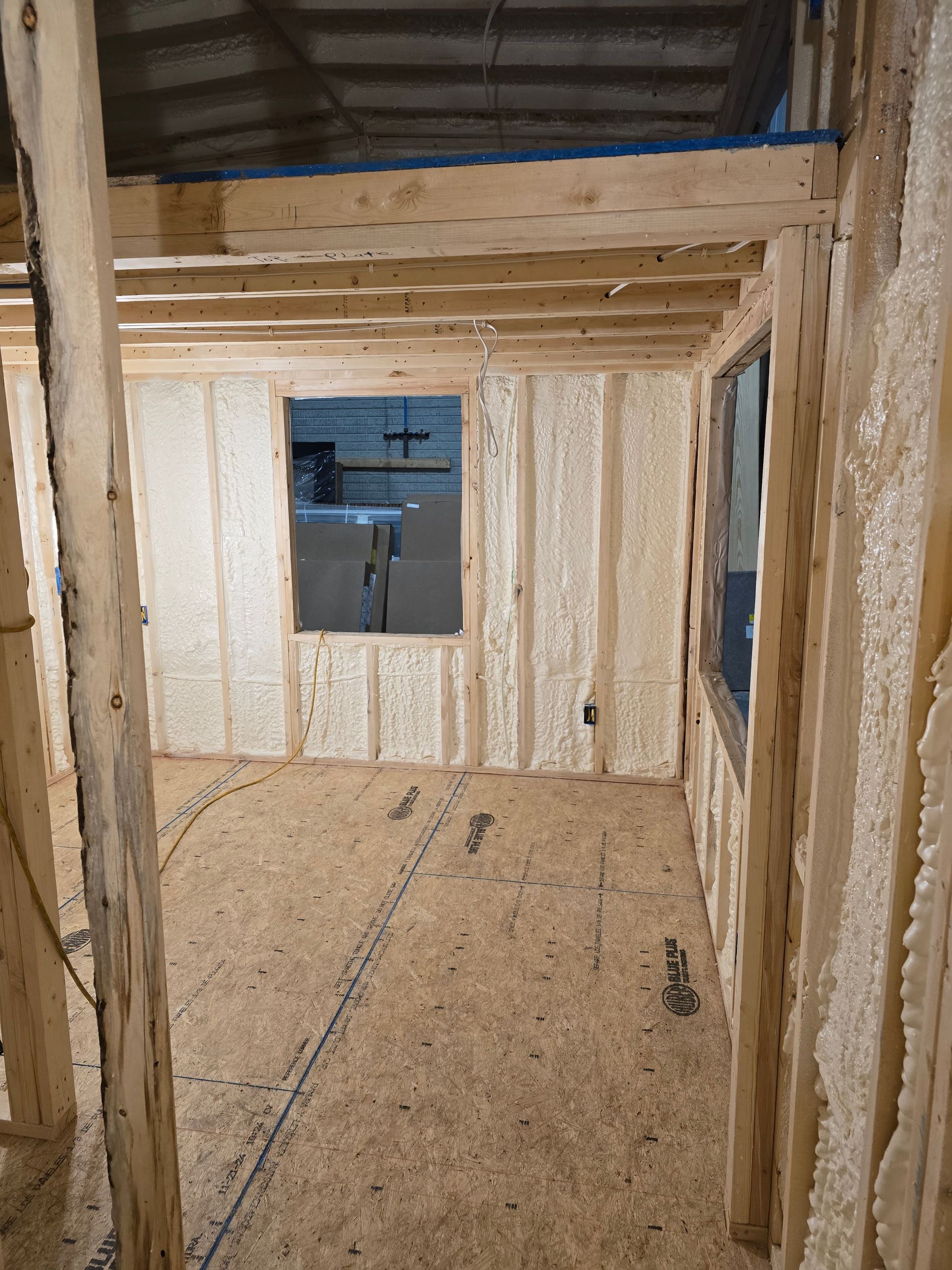 A room in a house that is being built