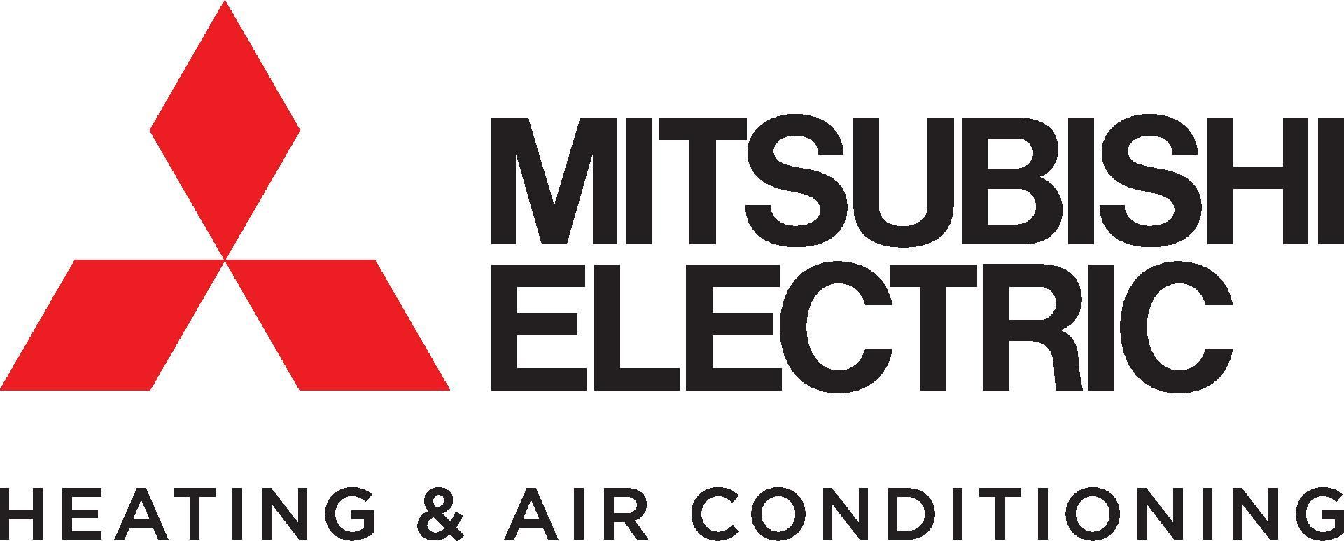 Mitsubishi Electric logo: Red diamond shapes with black text,