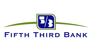 The fifth third bank logo is blue and green.