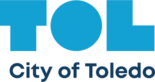 The city of toledo logo is blue and black on a white background.