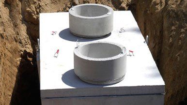 A septic system in the ground