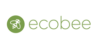 The logo for ecobee is a green circle with a bee on it.