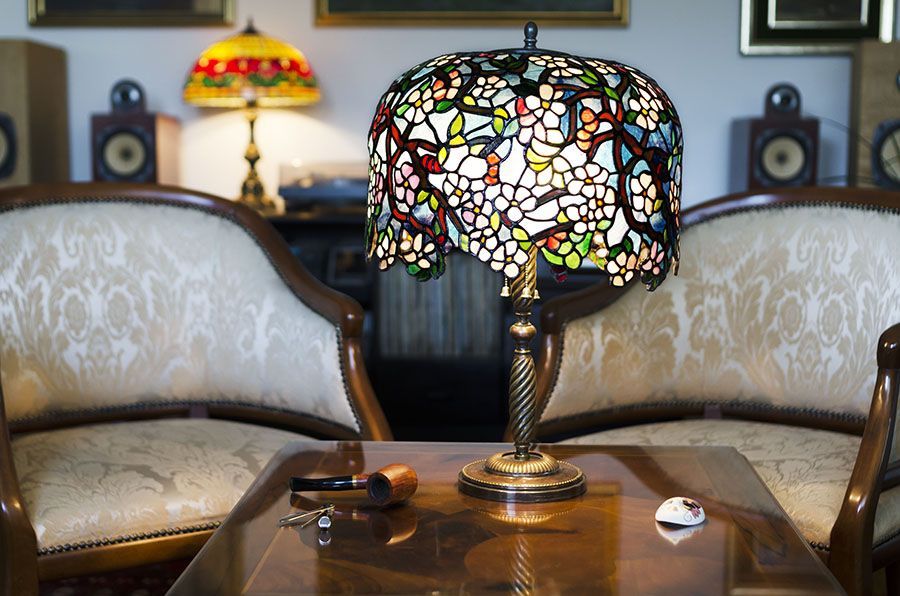 A vintage table lamp