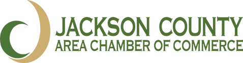 The logo for the jackson county area chamber of commerce