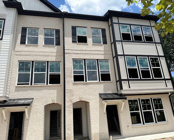 A building with a lot of windows is being built