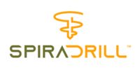 Logo for SpiraDrill, featuring a stylized yellow drill icon above the brand name in mixed green and yellow lettering.
