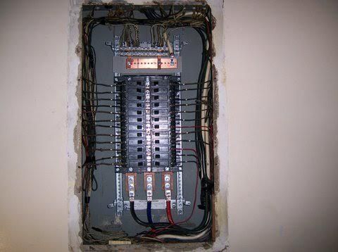 a close-up of an electrical box on a wall