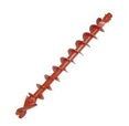 Red spiral drill bit on a white background