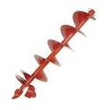 Red helical screw conveyor on a white background