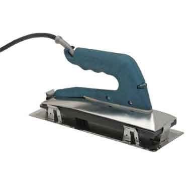 Blue electric stapler on a white background