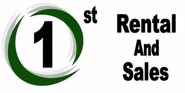 1st Rental and Sales logo with green circular &ldquo;1&rdquo; icon on white background