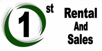 1st Rental and Sales logo with green circular &ldquo;1&rdquo; icon on white background