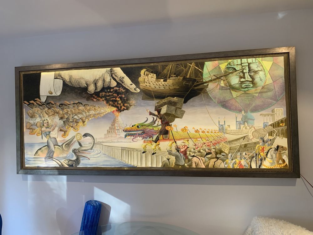 Original art by David Normal with LED lighting