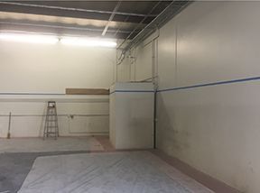 There is a ladder in the middle of the room.