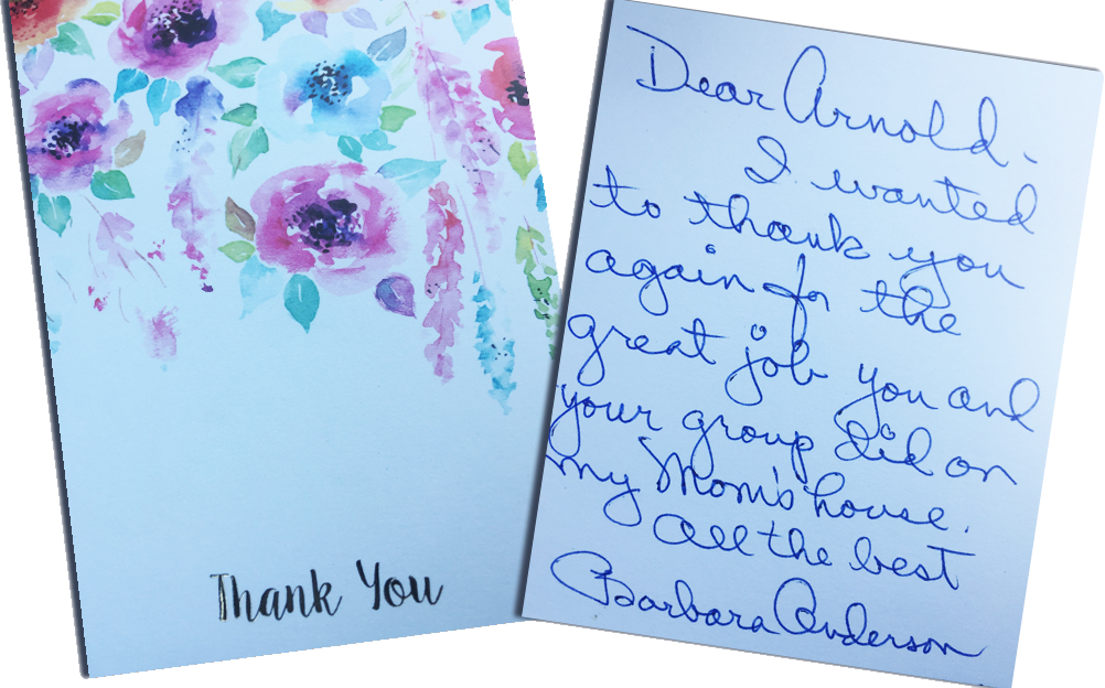 Thank you message