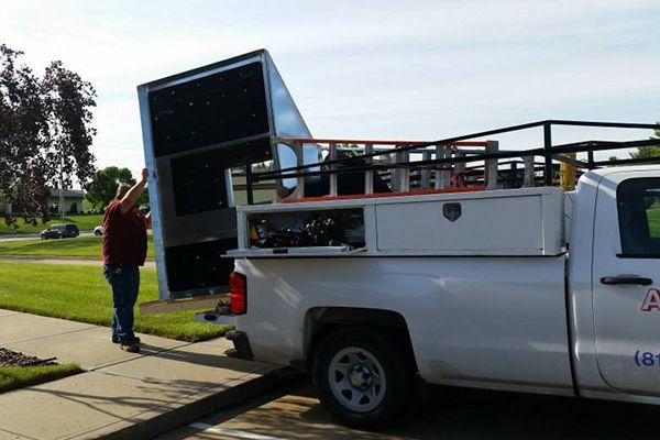 Commercial HVAC unit transporting