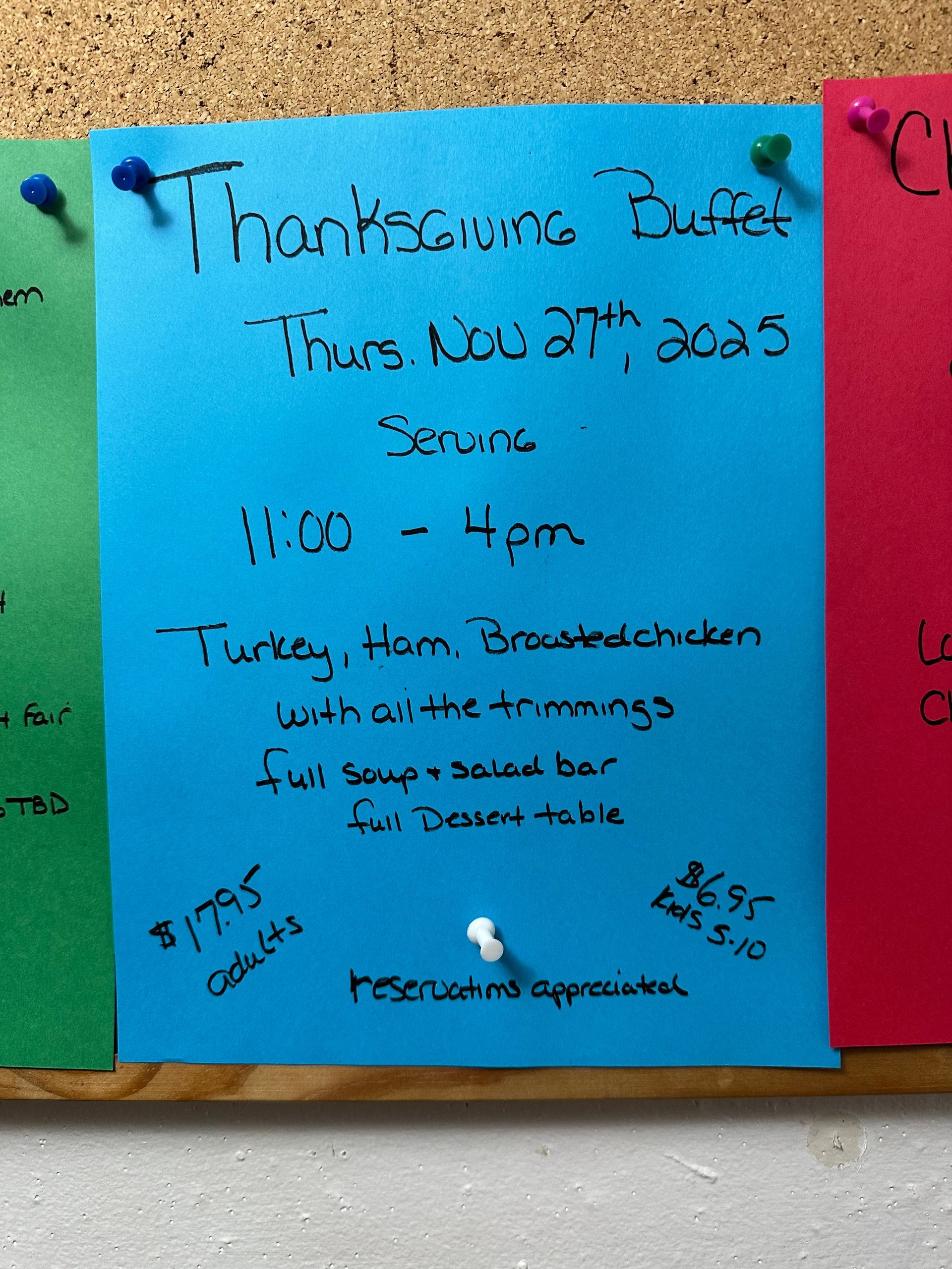 A paper that says Father's Day brunch on it