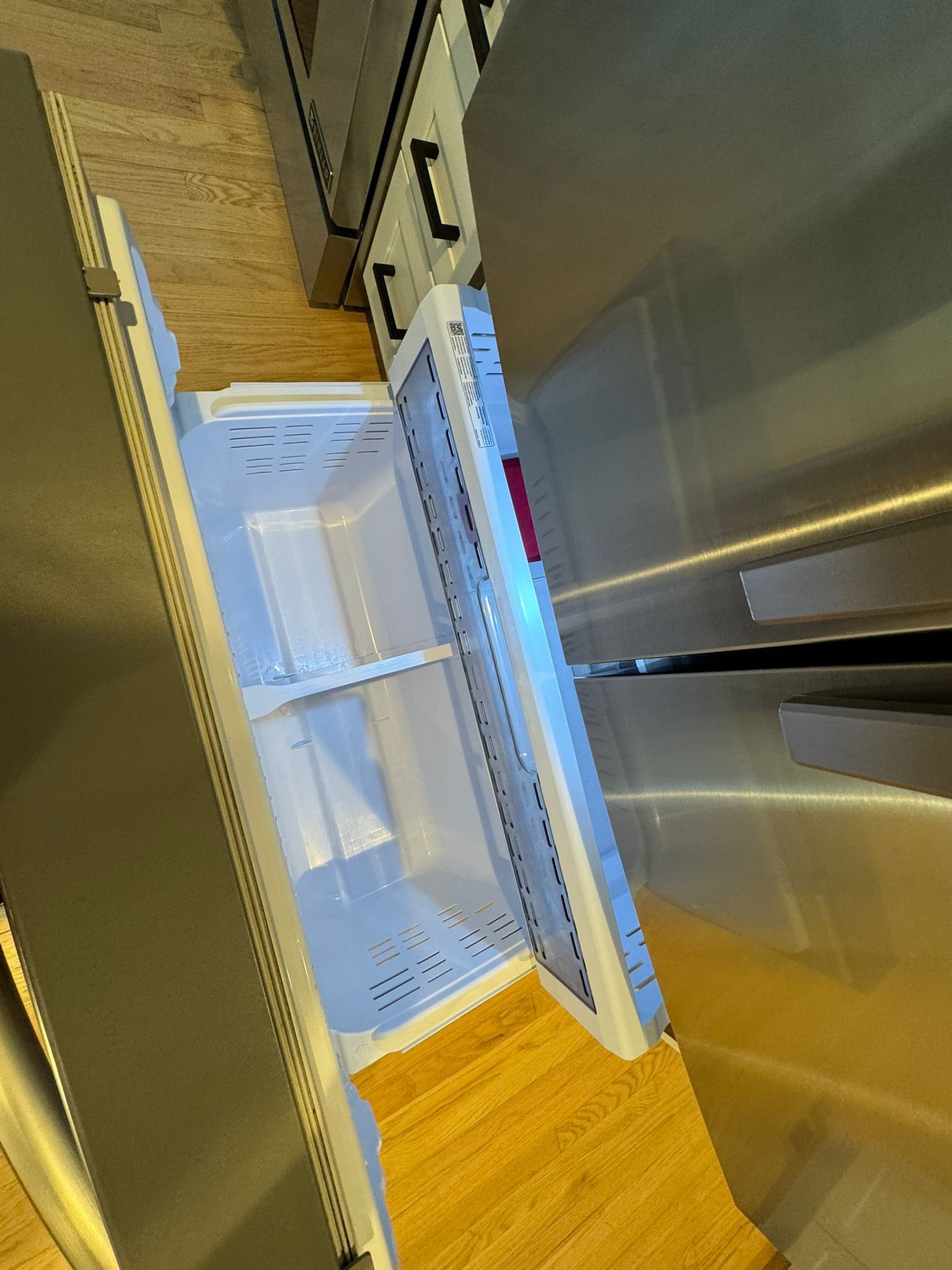 Cleaned open refrigerator