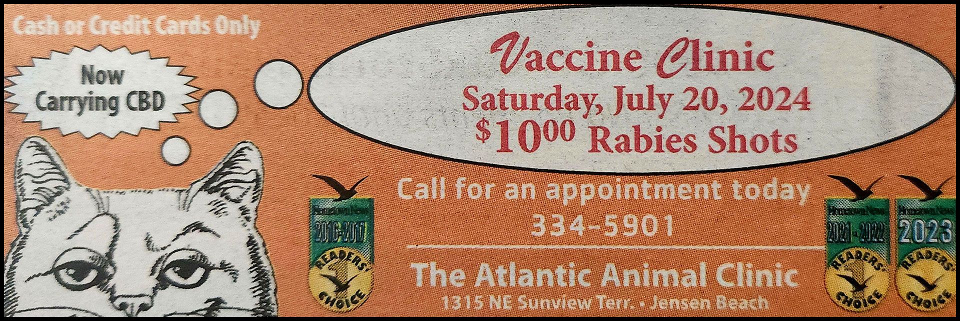 Atlantic Animal Clinic vaccine for rabies shots schedule