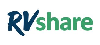 RVshare logo in blue and green text on a white background.