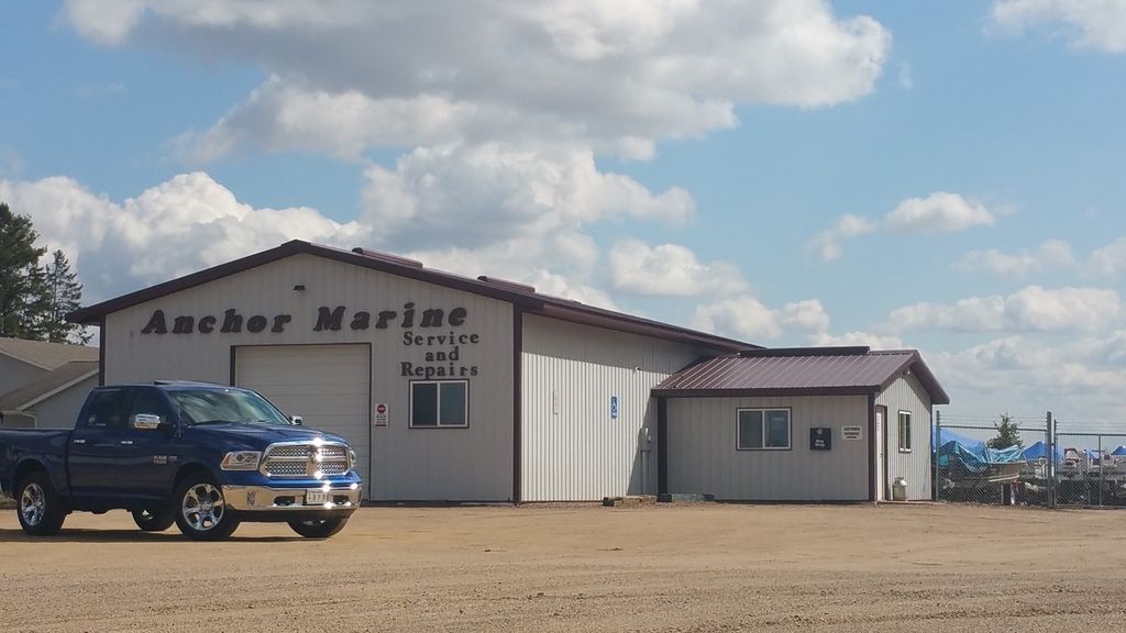 Anchor Marine boat and outboard repair shop building in Menomonie Wisconsin serving boat owners in Eau Claire and the Chippewa Valley